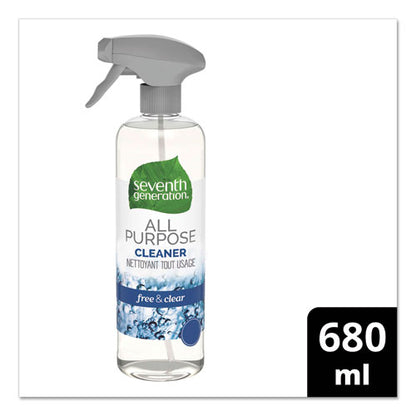 Seventh Generation Natural All-Purpose Cleaner, Free and Clear-Unscented, 23 oz Trigger Spray Bottle, 8-Carton 44713CT