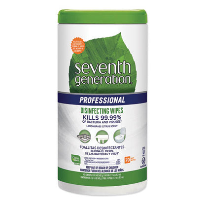 Seventh Generation Disinfecting Multi-Surface Lemongrass Citrus 70 Wipes (6 Pack) SEV44753