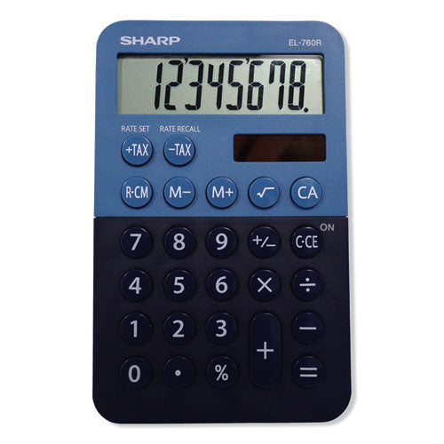 Sharp EL-760RBBL Handheld Calculator, 8-Digit LCD EL760RBBL