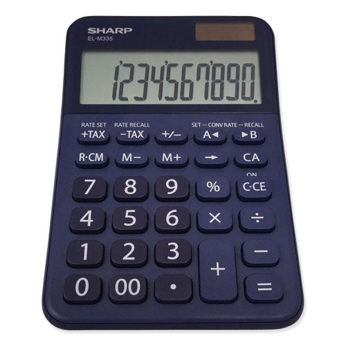 Sharp ELM335BBL Desktop Calculator, 10-Digit LCD, Blue ELM335BBL