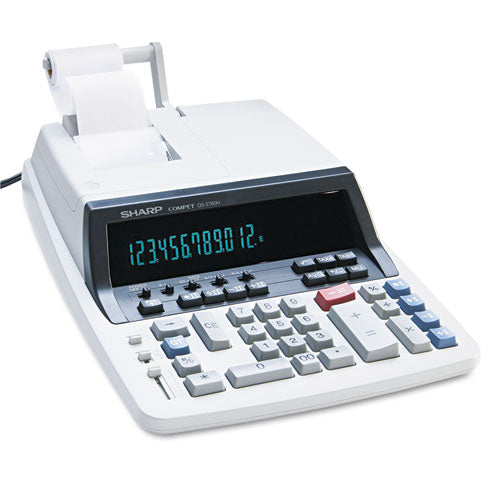 Sharp QS-2760H Two-Color Ribbon Printing Calculator, Black-Red Print, 4.8 Lines-Sec QS2760H