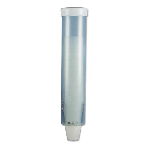 San Jamar Adjustable Frosted Water Cup Dispenser, For 4 oz to 10 oz Cups, Blue C3165TBL