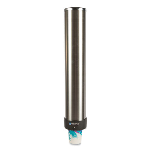 San Jamar Large Water Cup Dispenser with Removable Cap, For 12 oz to 24 oz Cups, Stainless Steel C3400P