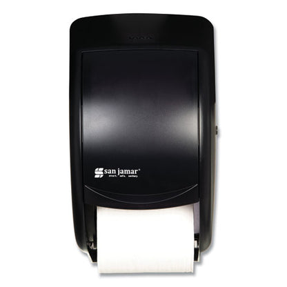 San Jamar Duett Standard Bath Tissue Dispenser, 2 Roll, 7 1-2w x 7d x 12 3-4h, Black Pearl R3500TBK