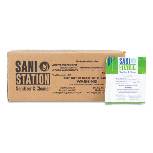 San Jamar Sani Station Sanitizer and Cleaner, 0.5 oz Packets, 100-Pack SANIS05-100