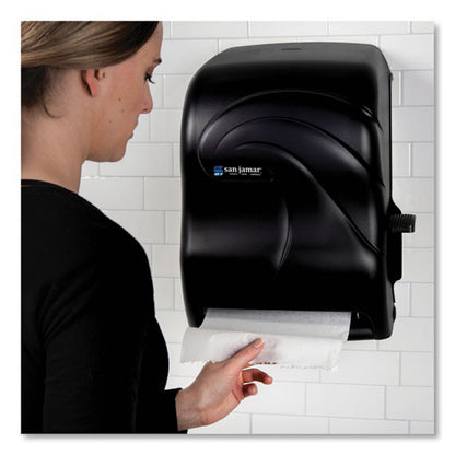 San Jamar Lever Roll Towel Dispenser, Oceans, 12.94 x 9.25 x 16.5, Black Pearl T1190TBK