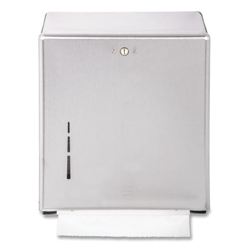 San Jamar C-Fold-Multifold Towel Dispenser, 11.38 x 4 x 14.75, Stainless Steel T1900SS