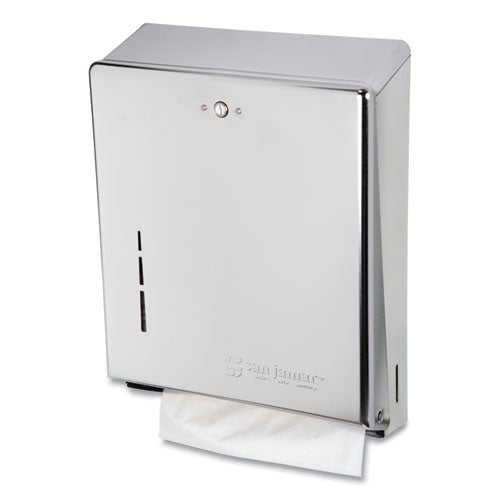 San Jamar C-Fold-Multifold Towel Dispenser, 11.38 x 4 x 14.75, Chrome T1900XC