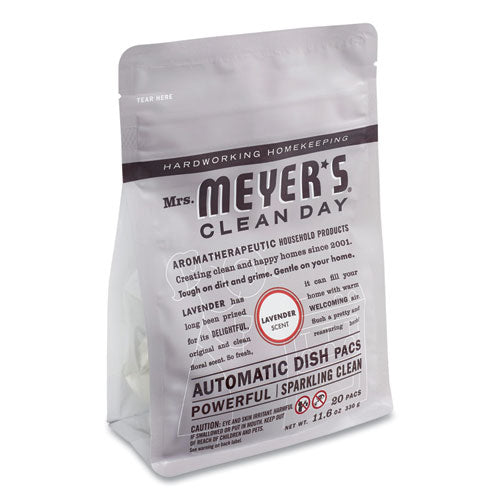 Mrs. Meyer's Automatic Dish Detergent, Lavender, 12.7 oz Pack, 20-Pack, 6 Packs-Carton 306685