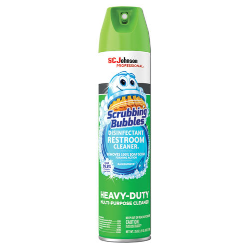 Scrubbing Bubbles Disinfectant Restroom Cleaner II, Rain Shower Scent, 25 oz Aerosol Spray, 12-Carton 313358