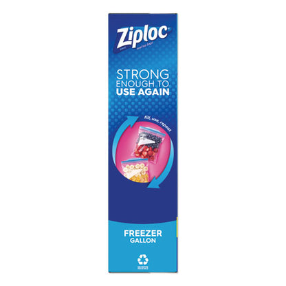 Ziploc Zipper Freezer Bags, 1 gal, 2.7 mil, 9.6" x 12.1", Clear, 28-Box 314445BX