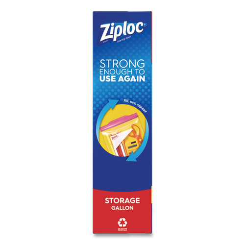 Ziploc Double Zipper Storage Bags, 1 gal, 1.75 mil, 10.56" x 10.75", Clear, 38-Box 314470BX