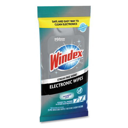 Windex Electronics Cleaner, 25 Wipes 319248EA