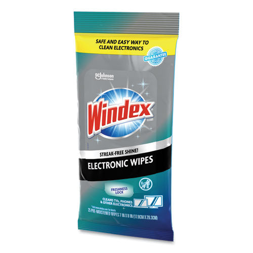 Windex Electronics Cleaner, 25 Wipes, 12 Packs Per Carton 319248
