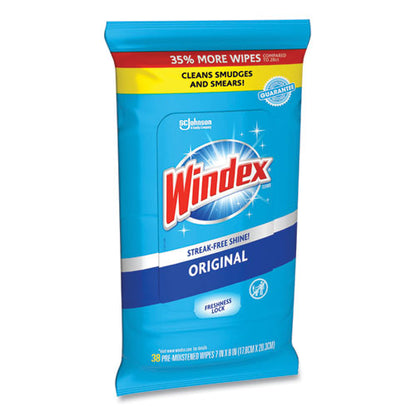 Windex Glass and Surface Wet Wipe, Cloth, 7 x 8, 38-Pack 00019800002961