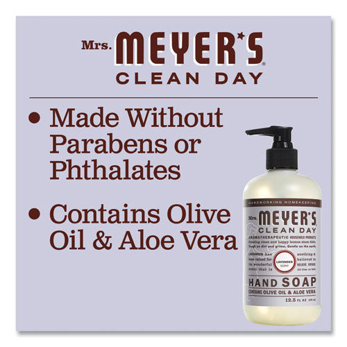 Mrs. Meyer's Clean Day Liquid Hand Soap, Lavender, 12.5 oz, 6-Carton 651311