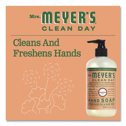 Mrs. Meyer's Clean Day Liquid Hand Soap, Geranium, 12.5 oz, 6-Carton 651332