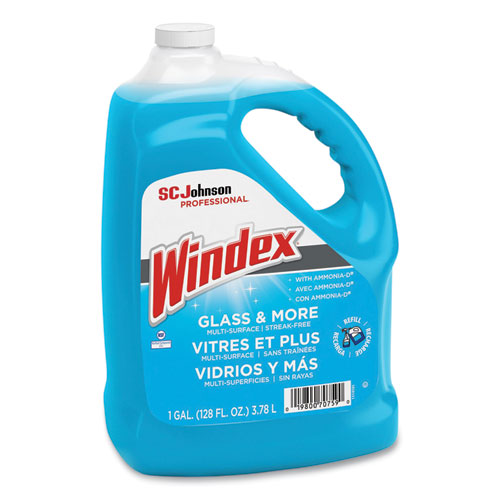 Windex Glass Cleaner with Ammonia-D, 1 gal Bottle, 4-Carton 696503