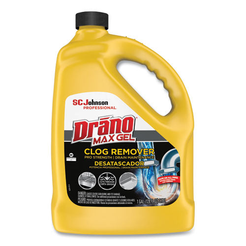 Drano Max Gel Clog Remover, Bleach Scent, 128 oz Bottle 696642
