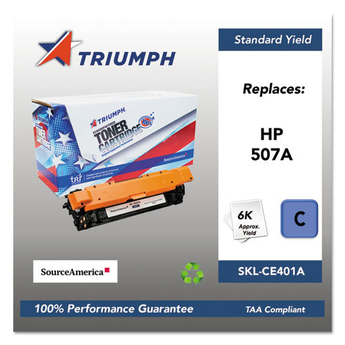 Triumph 751000NSH1280 Remanufactured CE401A (507A) Toner, 6,000 Page-Yield, Cyan SKL-CE401A