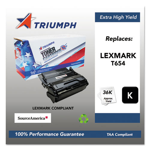 Triumph 751000NSH1064 Remanufactured T654X41G Extra High-Yield Toner, 36,000 Page-Yield, Black TRI-T654X11A
