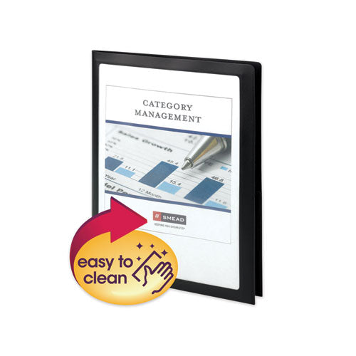 Smead Frame View Poly Two-Pocket Folder, 100-Sheet Capacity, 11 x 8.5, Clear-Black, 5-Pack 87705