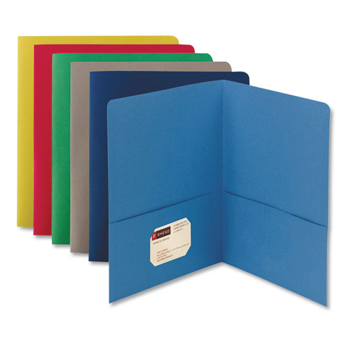 Smead Two-Pocket Folder, Textured Paper, 100-Sheet Capacity, 11 x 8.5, Assorted, 25-Box 87850