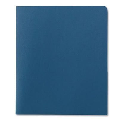 Smead Two-Pocket Folder, Embossed Leather Grain Paper, 100-Sheet Capacity, 11 x 8.5, Blue, 25-Box 87852