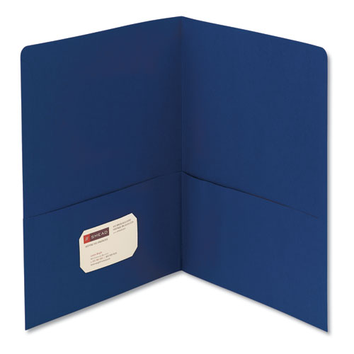 Smead Two-Pocket Folder, Textured Paper, 100-Sheet Capacity, 11 x 8.5, Dark Blue, 25-Box 87854