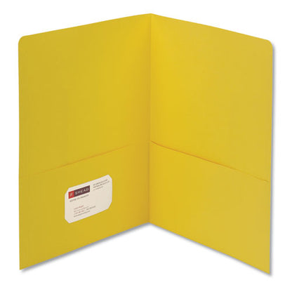 Smead Two-Pocket Folder, Textured Paper, 100-Sheet Capacity, 11 x 8.5, Yellow, 25-Box 87862