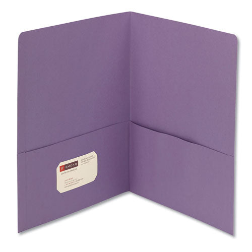 Smead Two-Pocket Folder, Textured Paper, 100-Sheet Capacity, 11 x 8.5, Lavender, 25-Box 87865