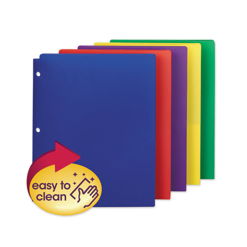 Smead Poly Snap-In Two-Pocket Folder, 50-Sheet Capacity, 11 x 8.5, Assorted, 10-Pack 87939