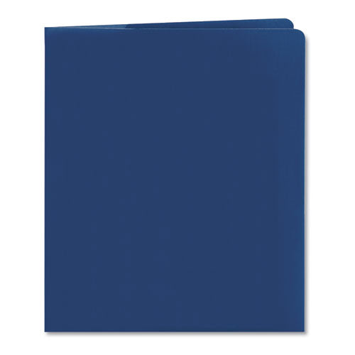 Smead Lockit Two-Pocket Folder, Textured Paper, 100-Sheet Capacity, 11 x 8.5, Dark Blue, 25-Box 87982