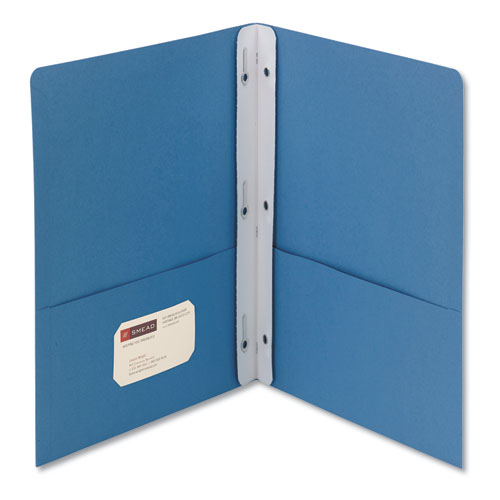 Smead 2-Pocket Folder with Tang Fastener, 0.5" Capacity, 11 x 8.5, Blue, 25-Box 88052