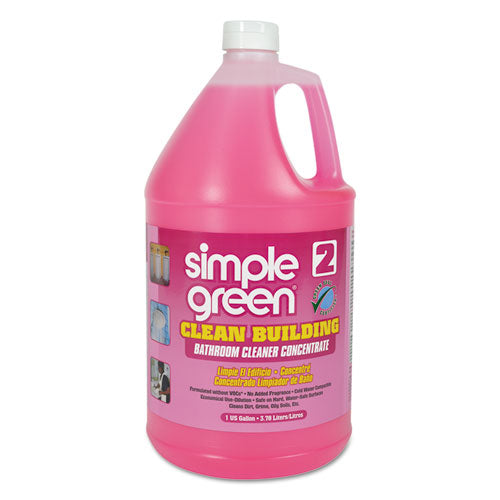 Simple Green Clean Building Bathroom Cleaner Concentrate, Unscented, 1 gal Bottle, 2-Carton 1210000211101