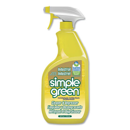 Simple Green Industrial Cleaner and Degreaser, Concentrated, Lemon, 24 oz Spray Bottle, 12-Carton 3010001214002