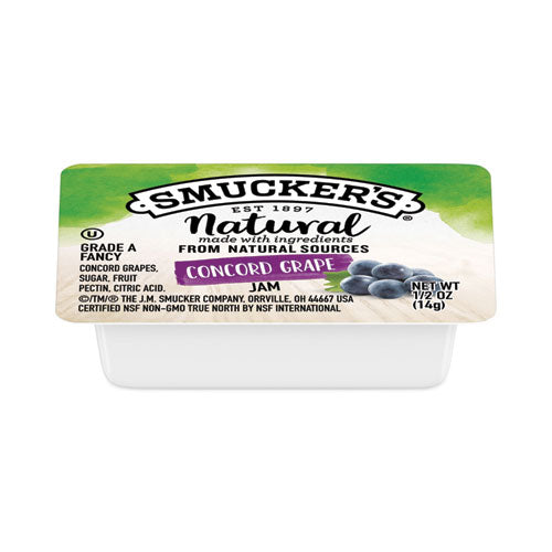 Smucker's 1/2 Ounce Natural Jam, 0.5 Oz Container, Concord Grape, 200/Carton (SMU8202)