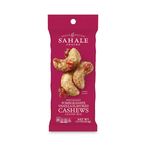 Sahale Snacks Glazed Mixes, Cashew Pom Vanilla, 1.5 Oz, 18/Carton (SMU900021)