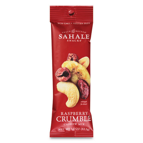 Sahale Snacks Glazed Mixes, Raspberry Crumble Cashew Trail Mix, 1.5 oz Pouch, 18-Carton 9386900362