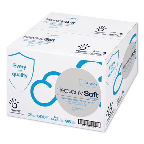 Papernet Heavenly Soft Toilet Tissue Paper 2 Ply 500 Sheets White (96 Rolls) 410001