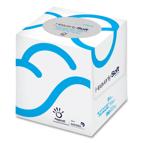 Papernet Heavenly Soft® Facial Tissue, 2-Ply, 8 x 8.2, White, 90-Cube Box, 36 Boxes-Carton 416014