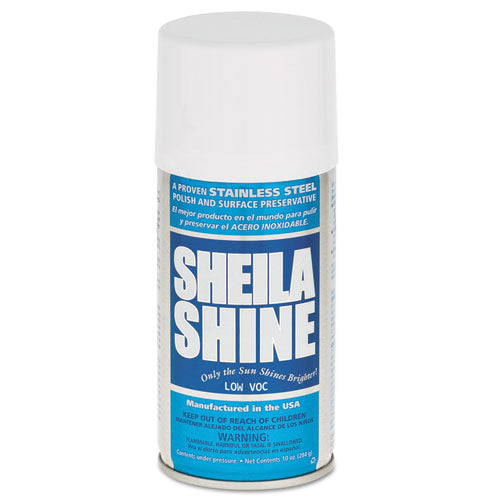 Sheila Shine Low VOC Stainless Steel Cleaner and Polish, 10 oz Spray Can, 12-Carton SSCA10