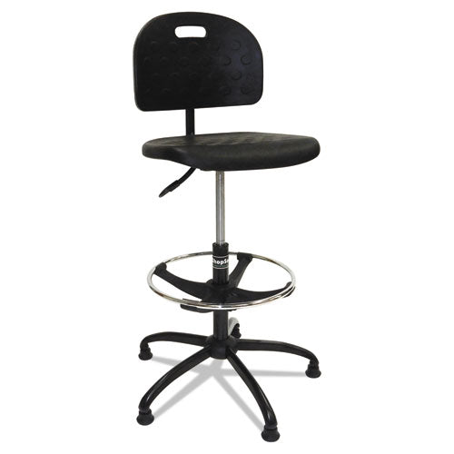 ShopSol Workbench Shop Chair, Supports Up to 250 lb, 22" to 32" Seat Height, Black 1010275