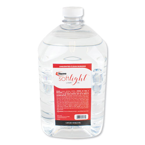 Sterno Soft Light Liquid Wax Lamp Oil, Clear, Gallon, 4 per Carton STE 30130