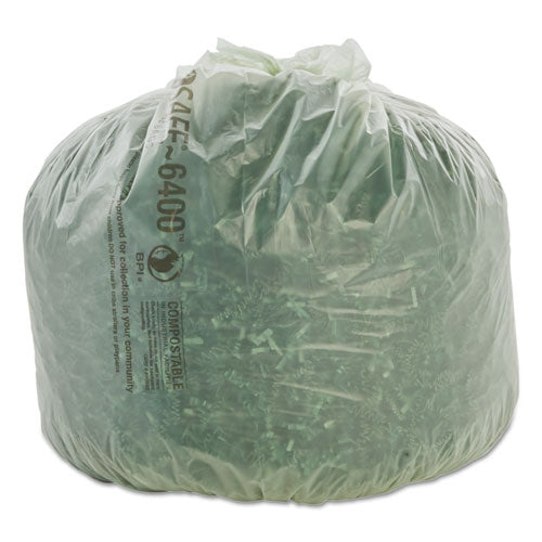 Stout by Envision EcoSafe-6400 Bags, 13 gal, 0.85 mil, 24" x 30", Green, 45-Box E2430E85