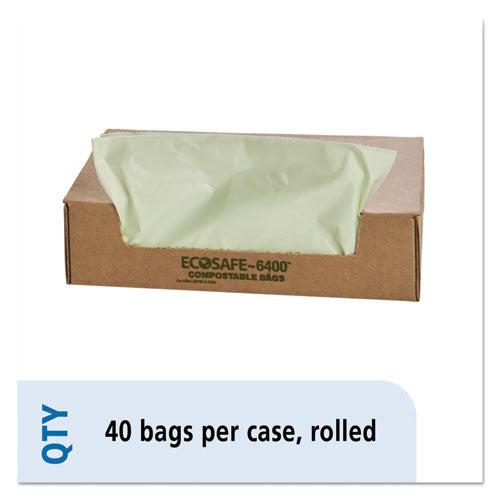 Stout by Envision EcoSafe-6400 Bags, 48 gal, 0.85 mil, 42" x 48", Green, 40-Box E4248E85
