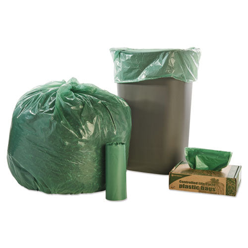 Stout by Envision Controlled Life-Cycle Plastic Trash Bags, 33 gal, 1.1 mil, 33" x 40", Green, 40-Box G3340E11