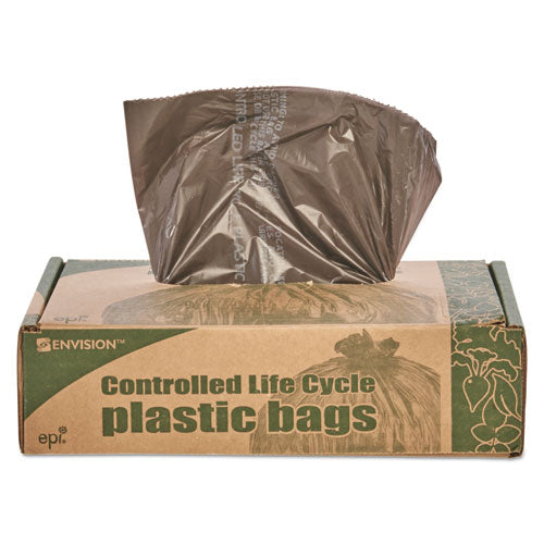 Stout by Envision Controlled Life-Cycle Plastic Trash Bags, 39 gal, 1.1 mil, 33" x 44", Brown, 40-Box G3344B11