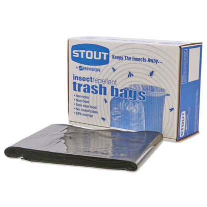 Stout by Envision Insect-Repellent Trash Bags, 35 gal, 2 mil, 33" x 45", Black, 80-Box P3345K20
