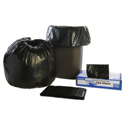 Stout by Envision Total Recycled Content Plastic Trash Bags, 30 gal, 1.3 mil, 30" x 39", Brown-Black, 100-Carton T3039B13